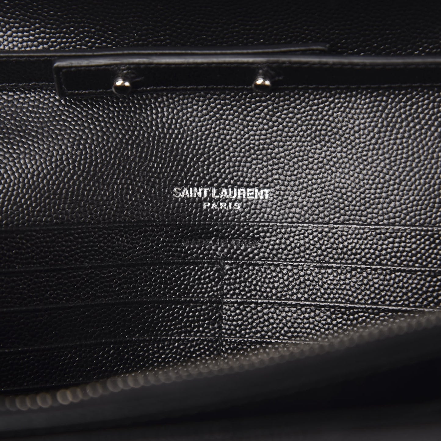 Grain De Poudre Matelasse Chevron Monogram Chain Wallet Black