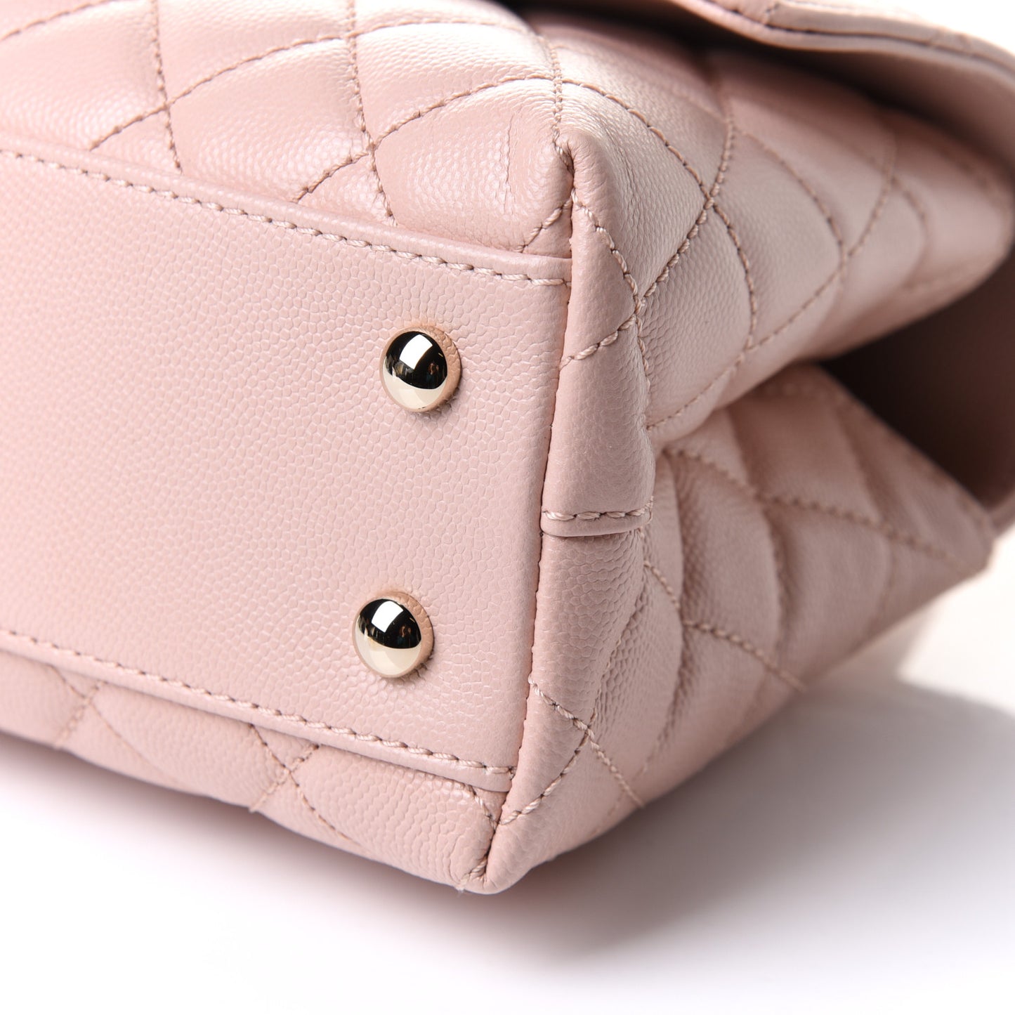 Caviar Quilted Mini Coco Handle Flap Light Pink