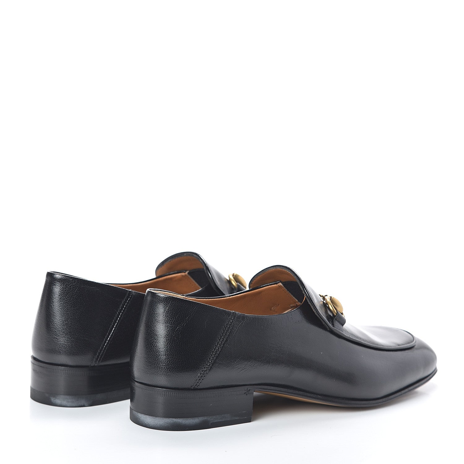 Gucci Goatskin Womens Horsebit Mid-Heel Loafers 36 Black 4 of 8