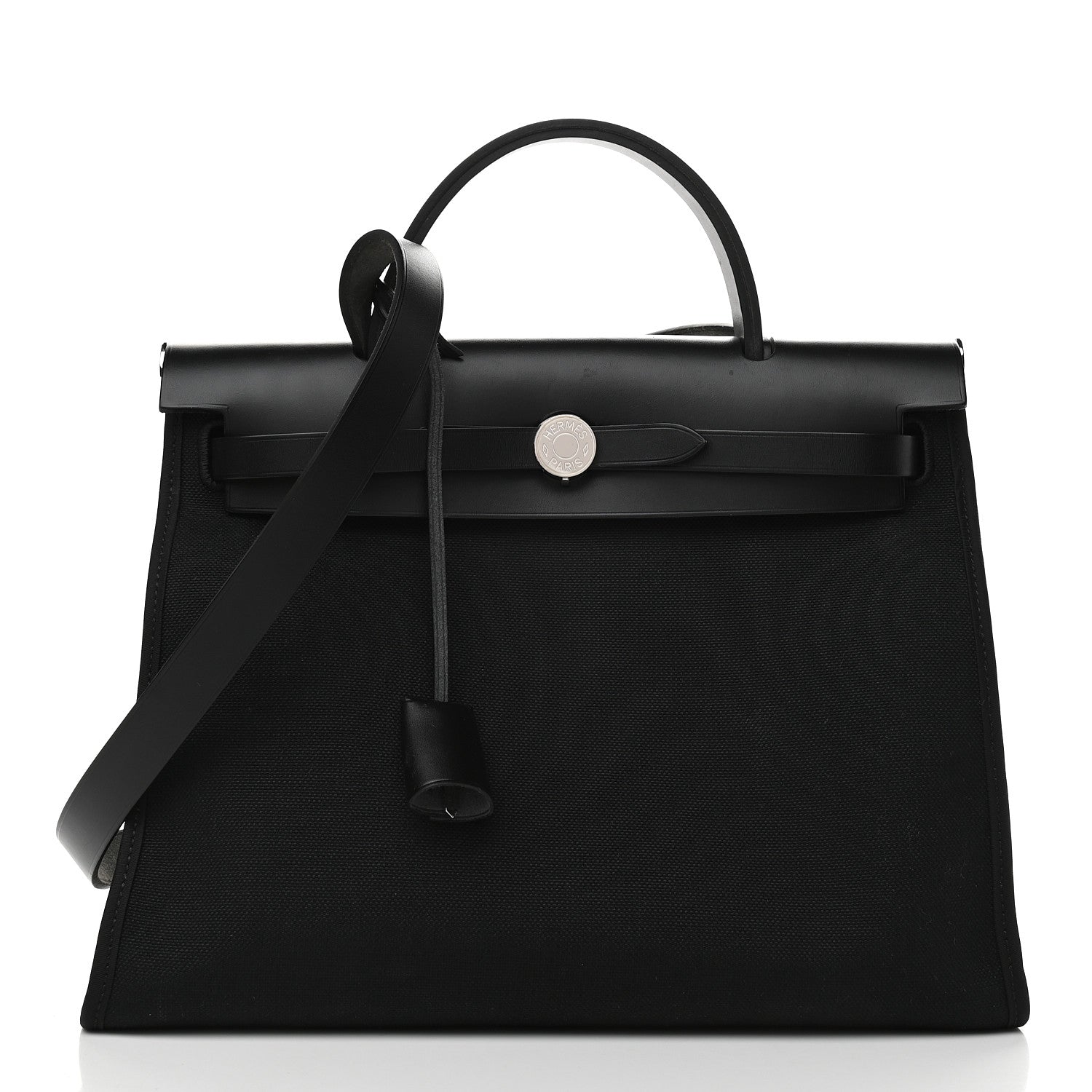 Hermes Military Toile Vache Hunter Herbag Zip PM 31 Black 3 of 11