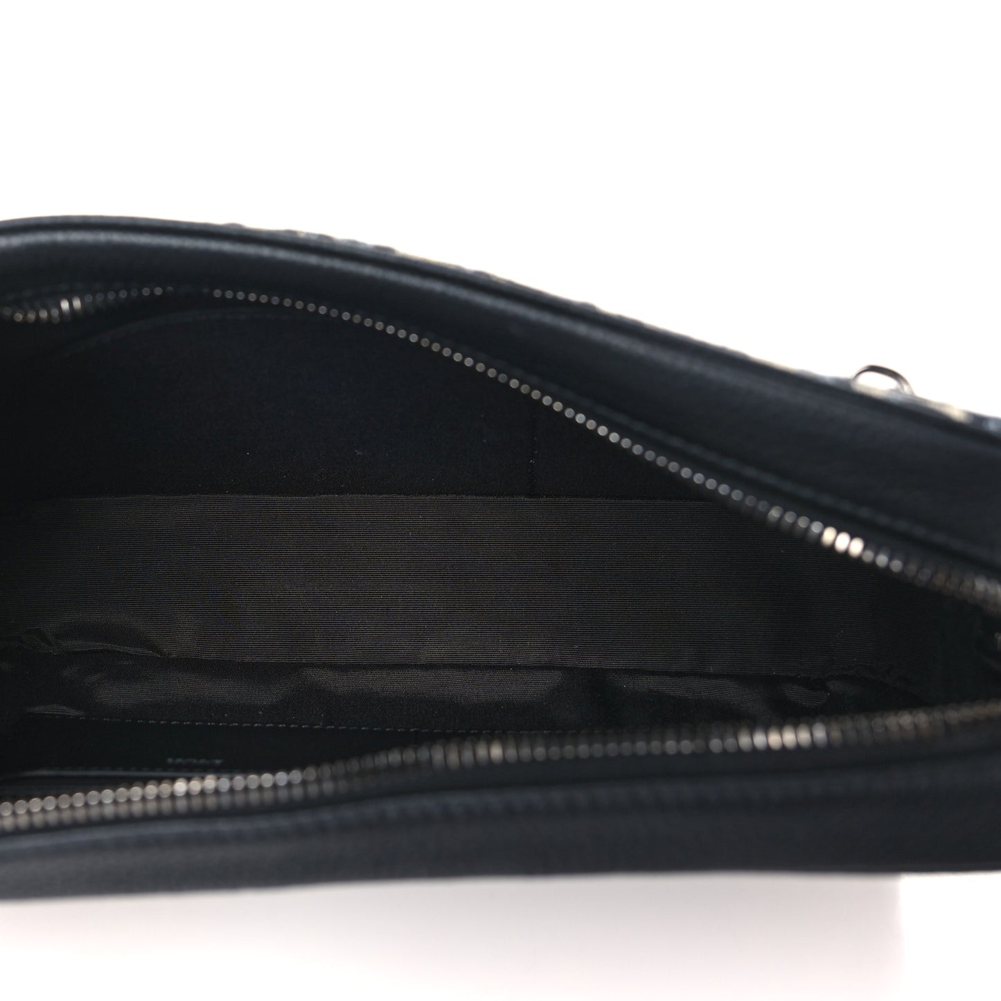 Oblique Jacquard Grained Calfskin Toiletry Pouch Blue Black