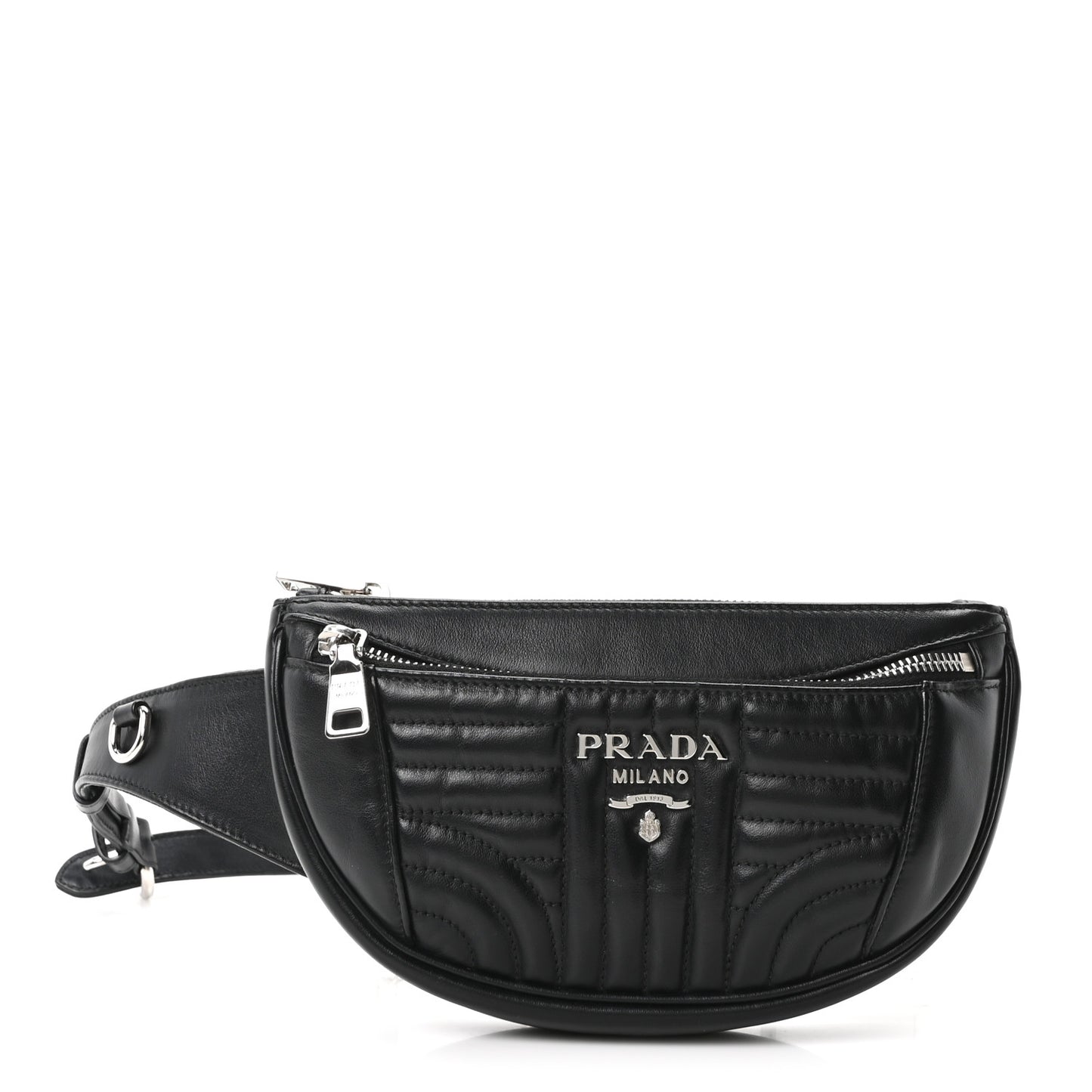 Soft Calfskin Impunture Diagramme Belt Bag Black