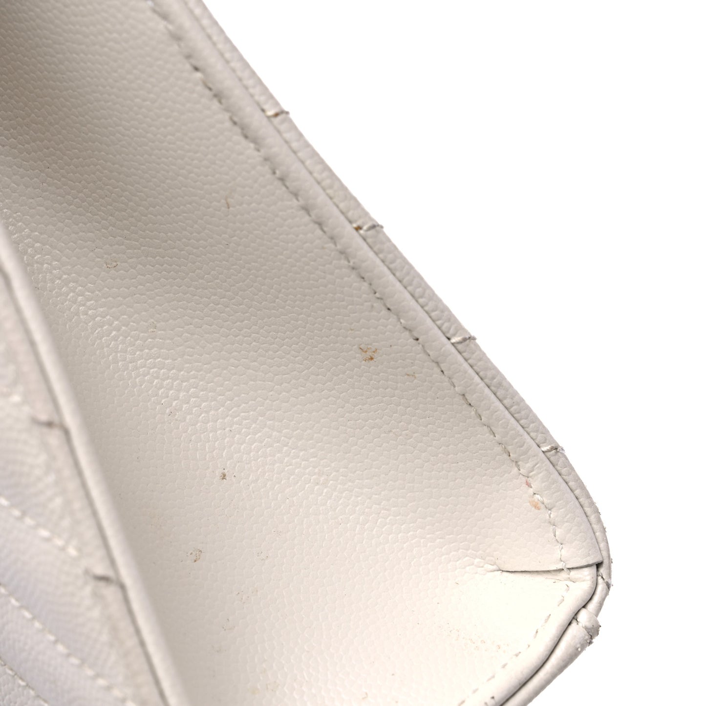 Grain De Poudre Matelasse Chevron Large Monogram Satchel Dove White