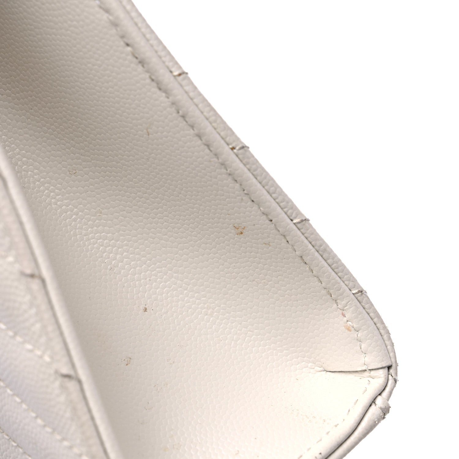 Saint Laurent Grain De Poudre Matelasse Chevron Large Monogram Satchel Dove White 11 of 15