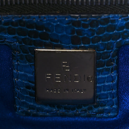 Fendi Zucca Lizard Embroidered Baguette Tobacco Multicolor 6 of 9