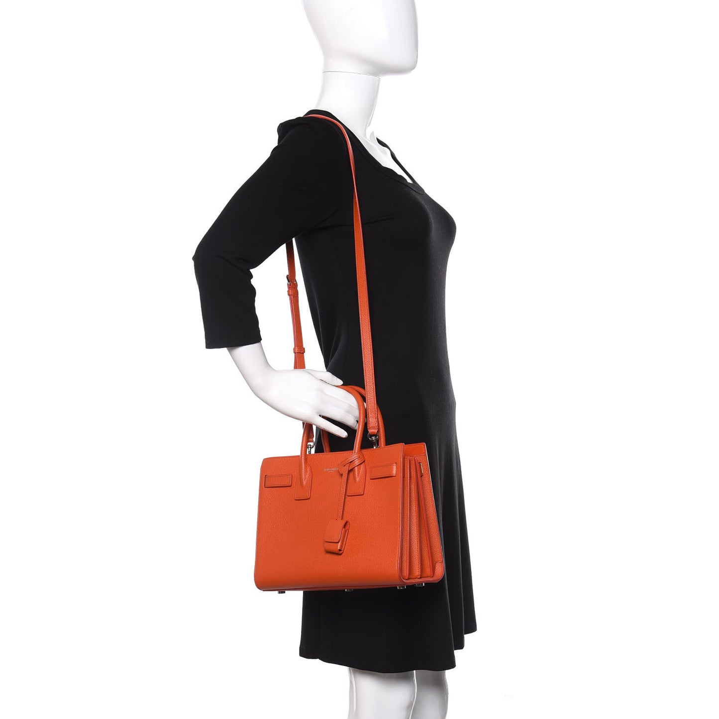 Grained Calfskin Baby Sac De Jour Mandarine