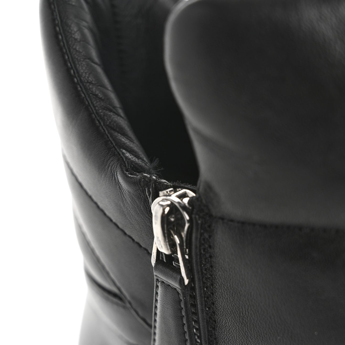 Lambskin Velvet Quilted Cap Toe Short Boots 40 Black