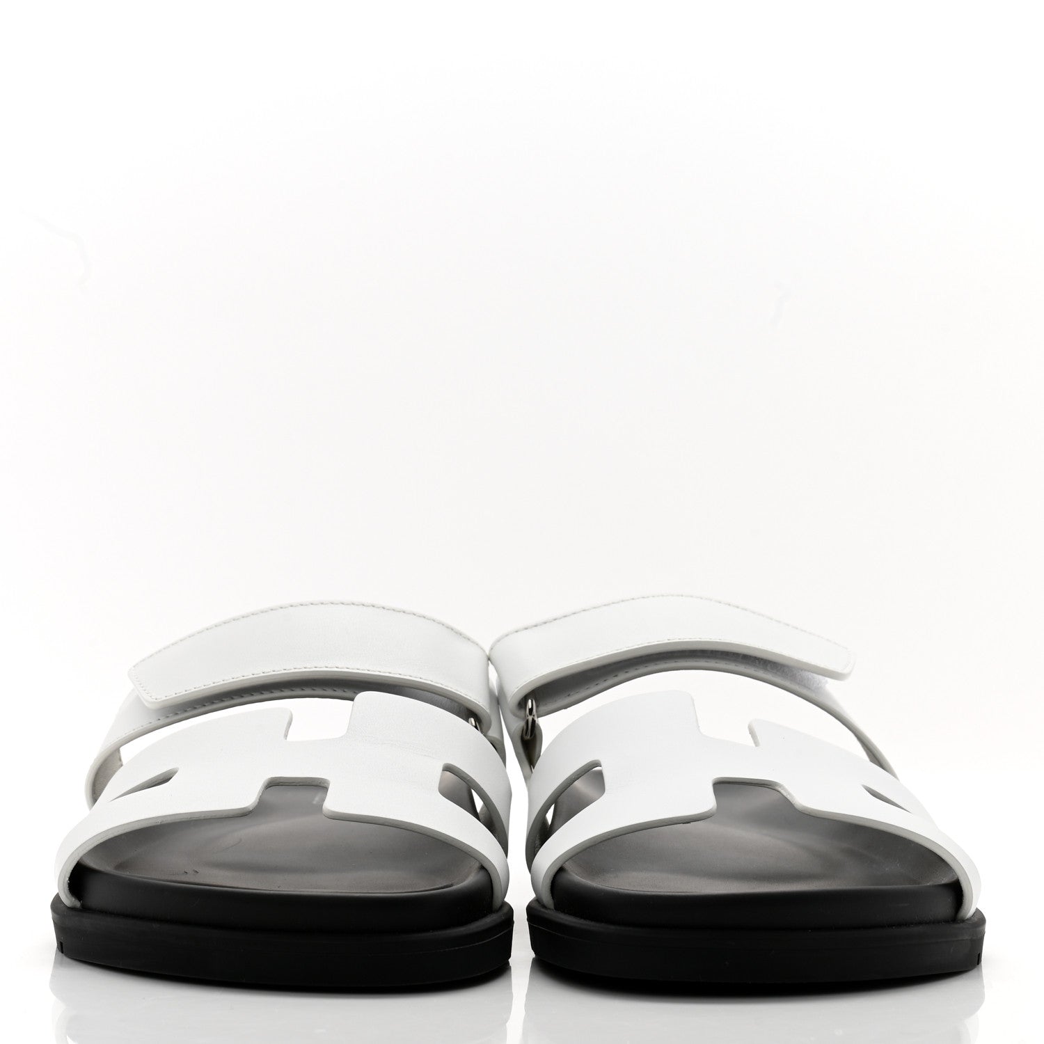 Hermes Calfskin Womens Chypre Sandals 37 White 2 of 9