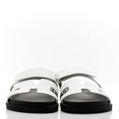 Hermes Calfskin Womens Chypre Sandals 37 White 2 of 9