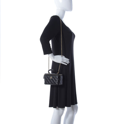 Chanel Lambskin Quilted Small Top Handle Vanity Case With Chain Black 2 of 12