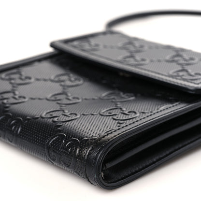 Gucci Calfskin GG Tennis Embossed Messenger Bag Black 9 of 9