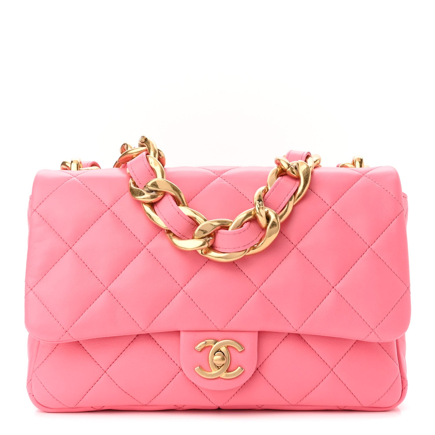 Chanel Lambskin Quilted Large CC Funky Town Flap Pink 1 of 10