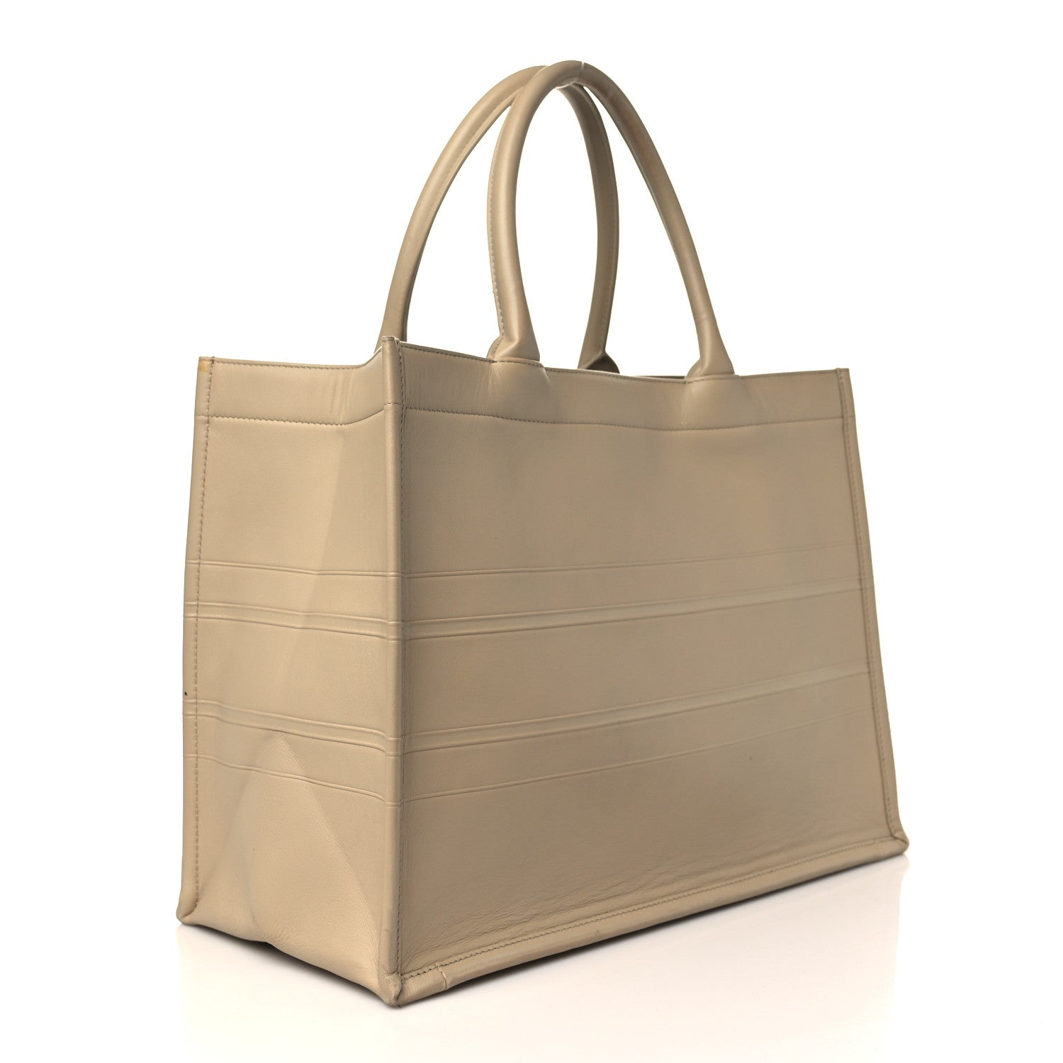 Christian Dior Calfskin Embossed Medium Book Tote Beige 2 of 16