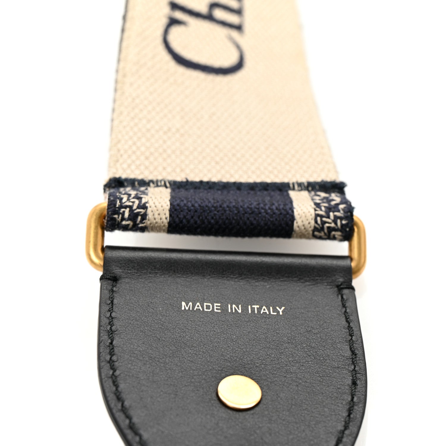 Christian Dior Canvas Embroidered Shoulder Strap Blue 5 of 5