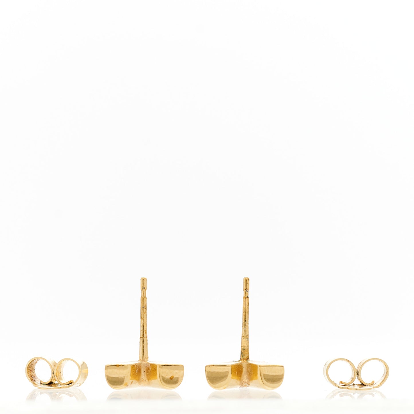 Brass Essential V Stud Earrings Gold