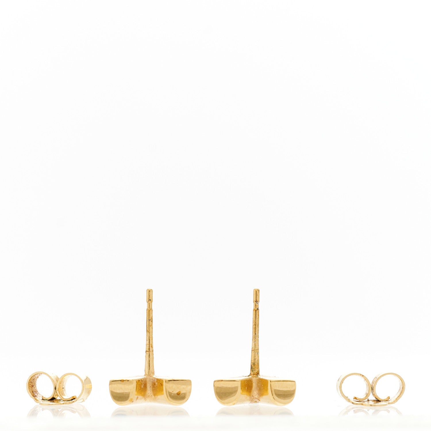 Louis Vuitton Brass Essential V Stud Earrings Gold 4 of 4