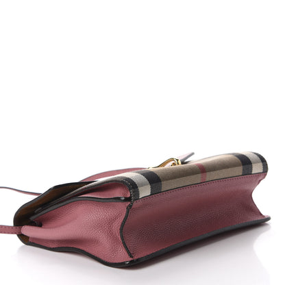 Burberry Derby Calfskin House Check Small Macken Crossbody Bag Mauve Pink 4 of 12