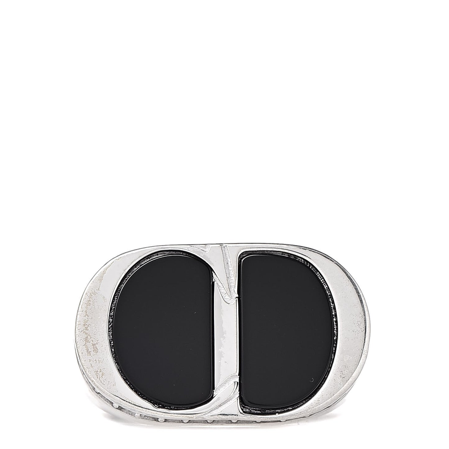 Sterling Silver Onyx Crystal CD Icon Ring 60 9