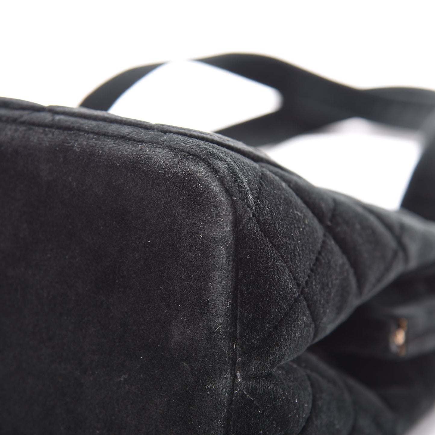 Velvet Quilted Shoulder Bag Black