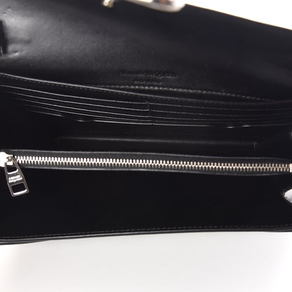 Alexander McQueen Calfskin Crystal Pin Envelope Wallet On Chain Black 7 of 11