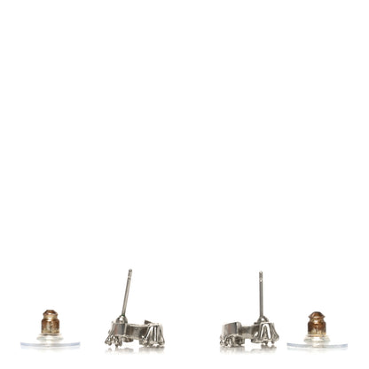 Chanel Crystal Snowflake CC Earrings Silver 3 of 4