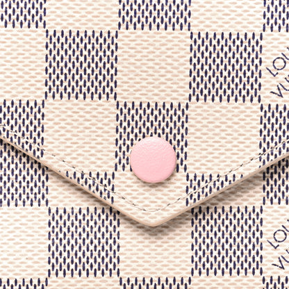 Louis Vuitton Damier Azur Victorine Wallet Rose Ballerine 7 of 8