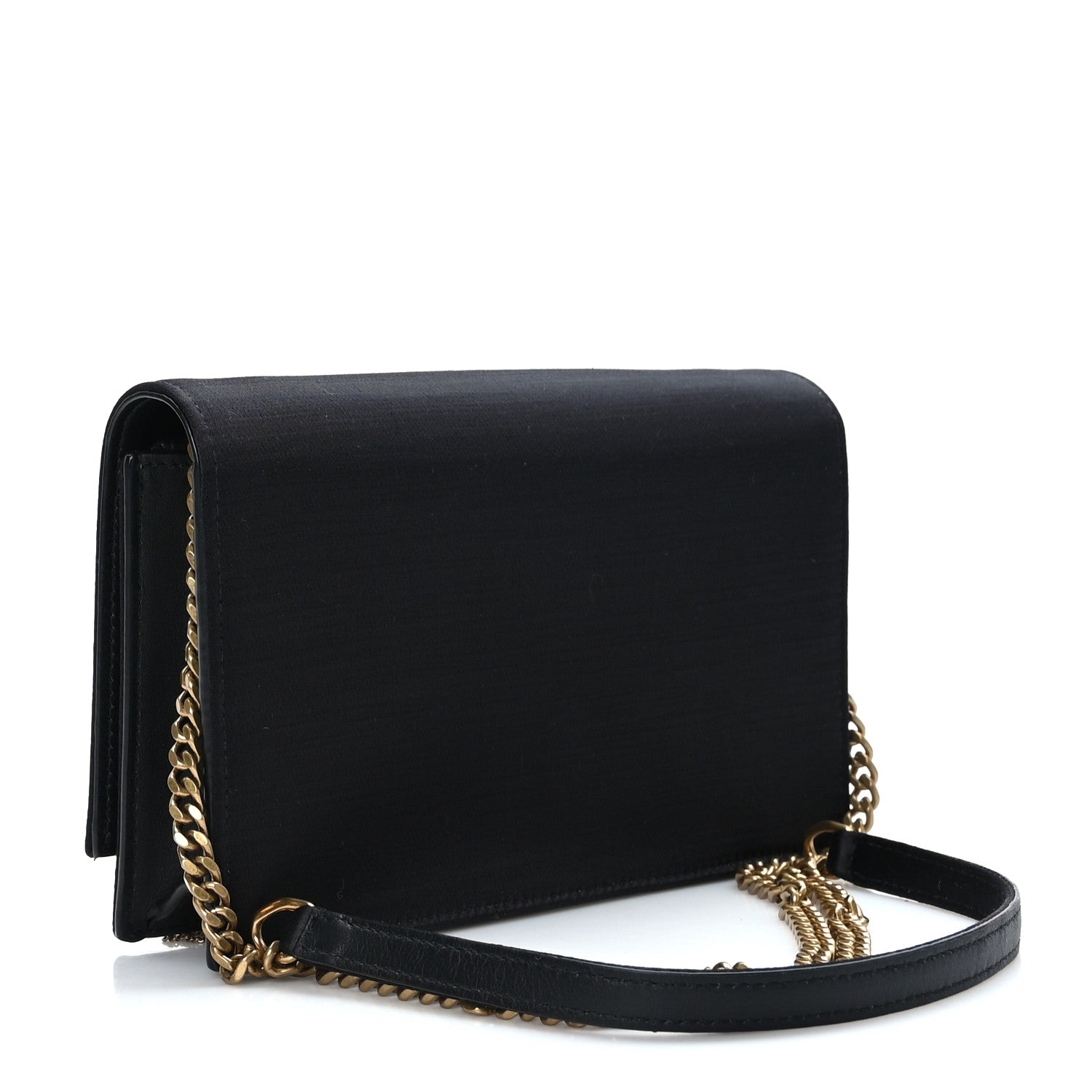 Saint Laurent Satin Monogram Kate Tassel Chain Wallet Black 3 of 8