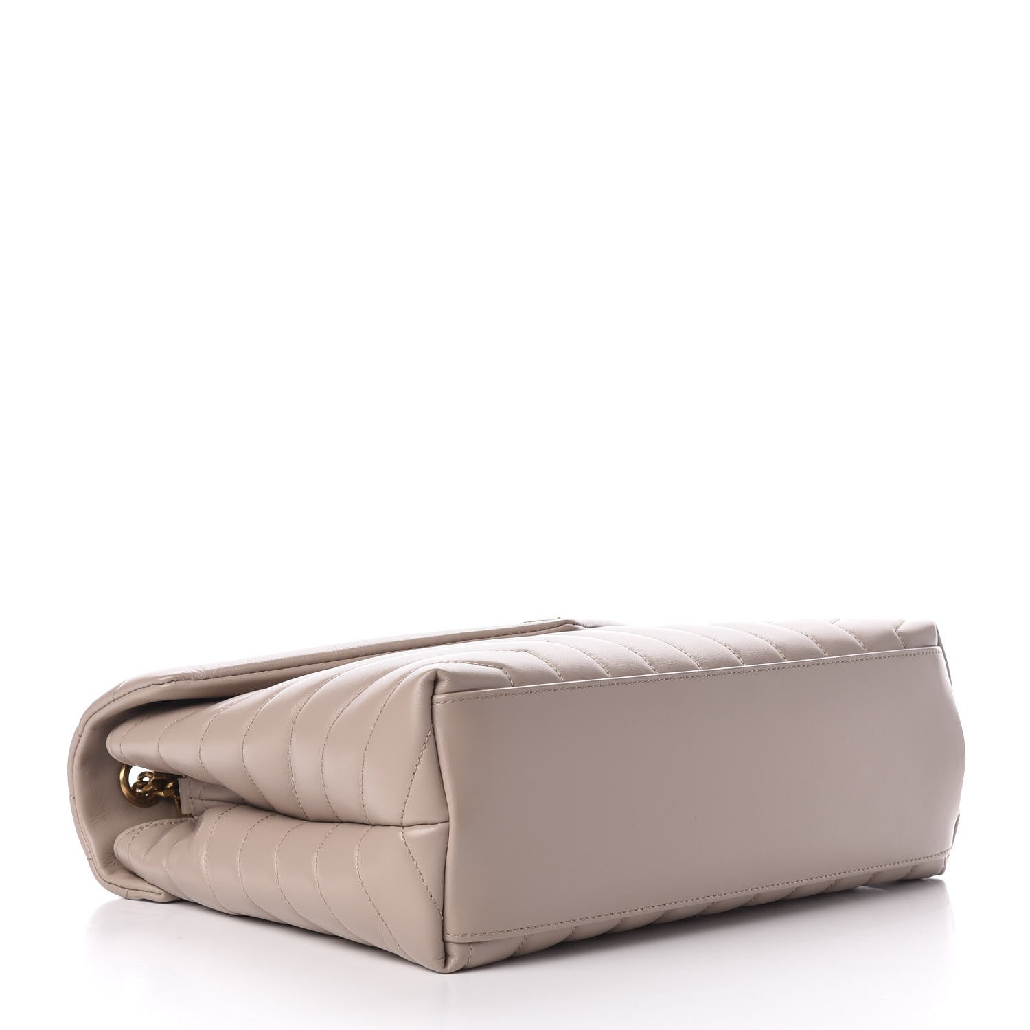 Saint Laurent Calfskin Y Quilted Monogram Medium Loulou Chain Satchel Light Natural 4 of 12