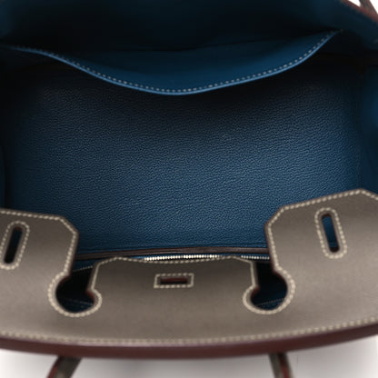 Hermes Epsom Verso Birkin 30 Etoupe Bleu Izmir 5 of 12