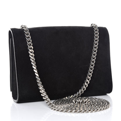 Saint Laurent Suede Fringe Chain Small Monogram Satchel Black 3 of 8
