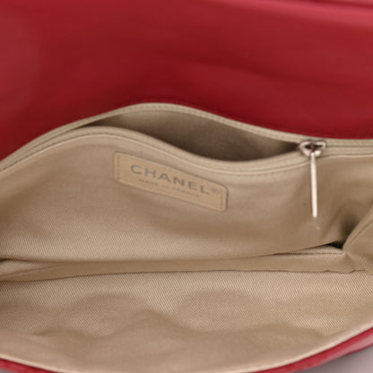 Chanel Calfskin Quilted Double Stitch Hamptons Clutch with Chain Red 5 of 11