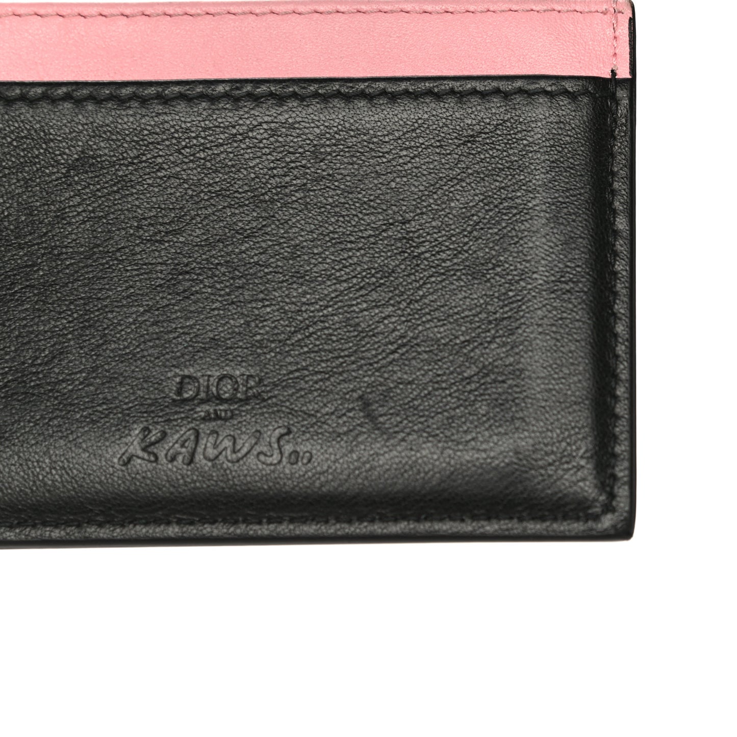 x KAWS Calfskin Bee Card Holder Pink Black