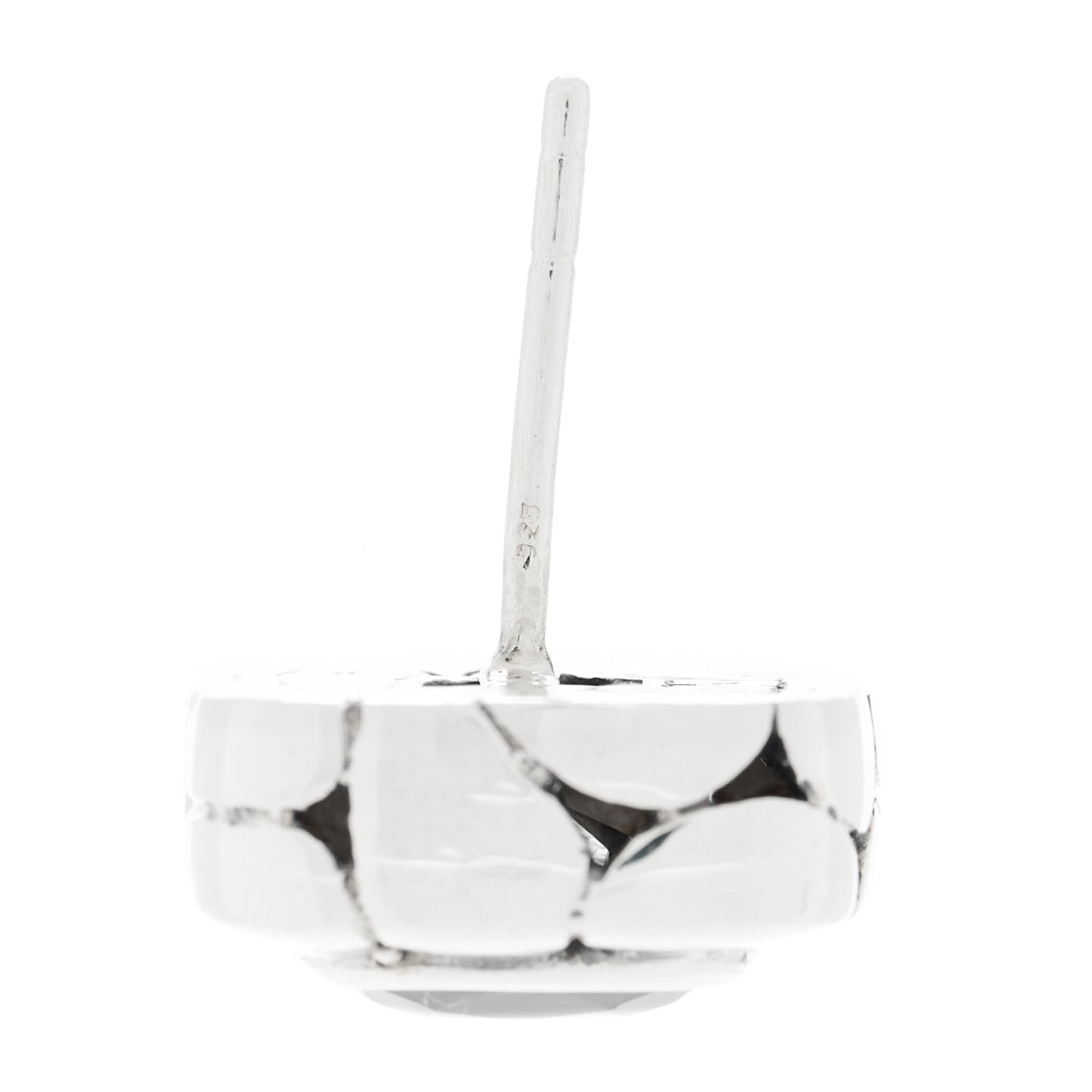 Sterling Silver Hematine Batu Kali Square Earrings