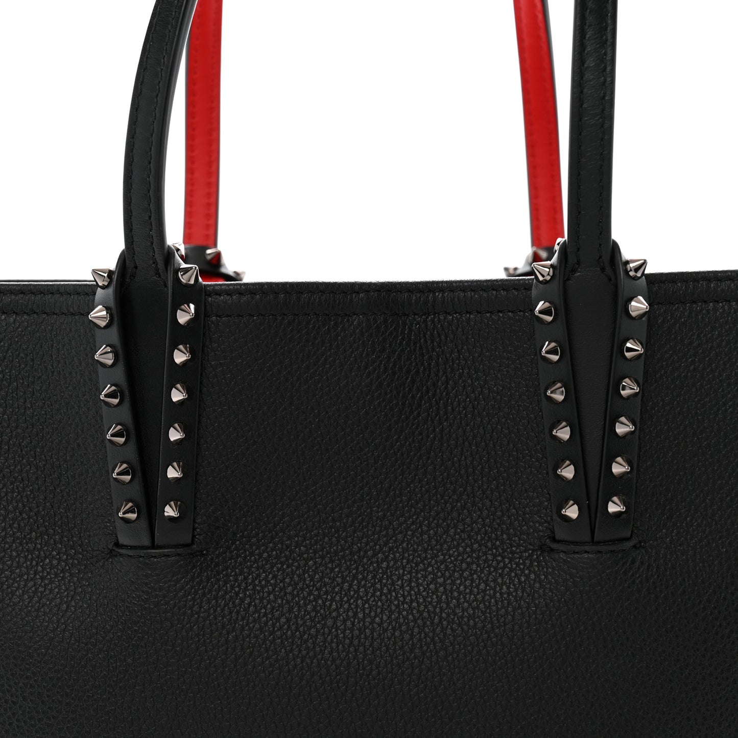 Calfskin Empire Spikes Small East West Cabata Tote Black