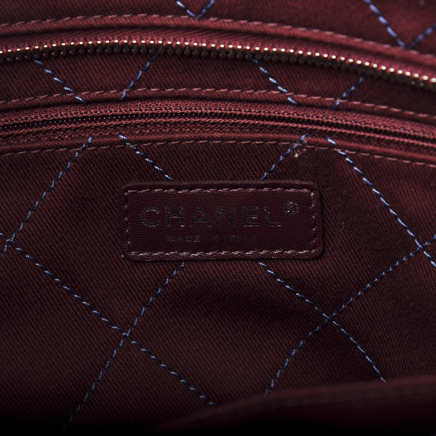 Chanel Grained Calfskin Quilted Small Daily Tote Blue 9 of 11