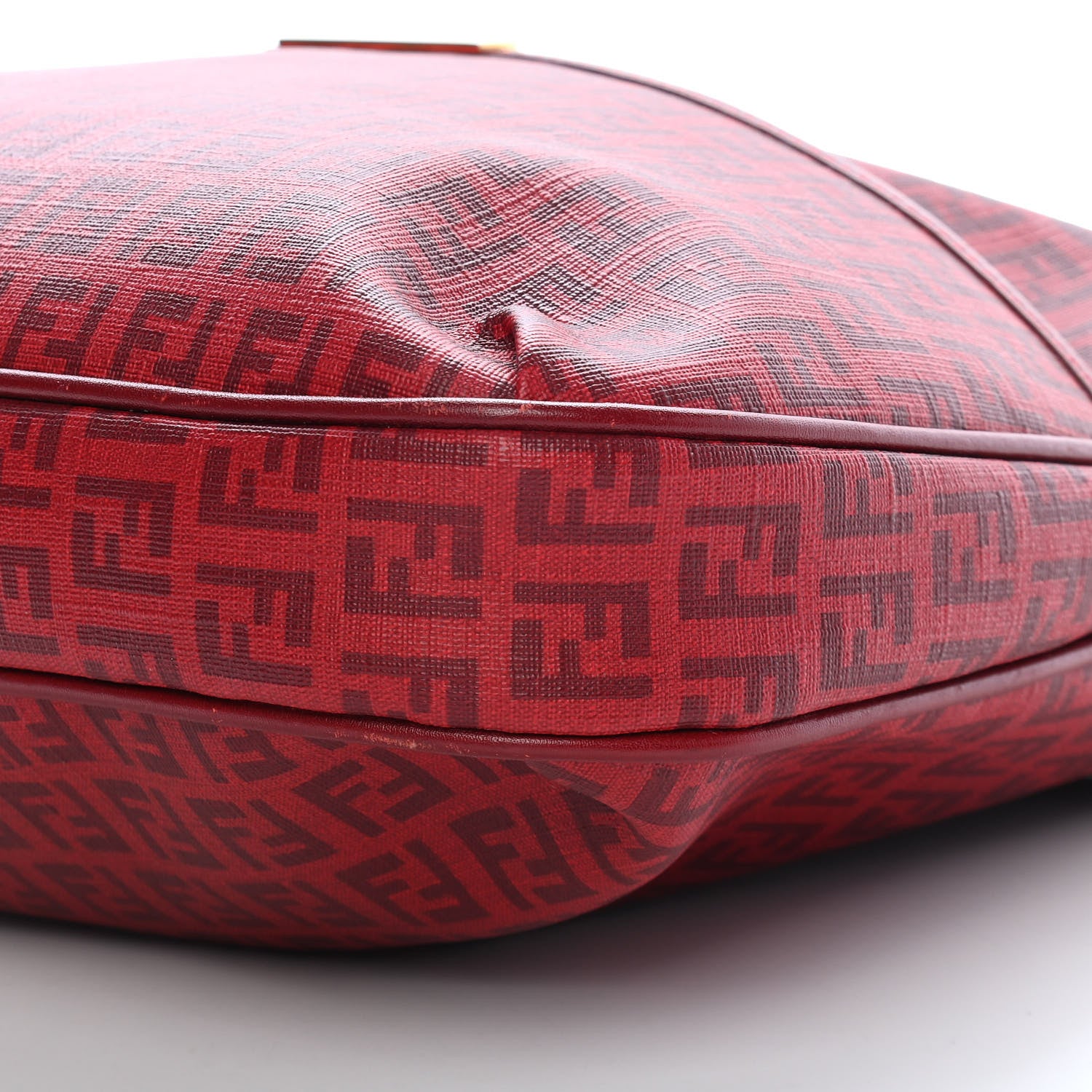 Fendi Zucchino Spalmati Vitello Messenger Bag Bordeaux Rubino 8 of 9