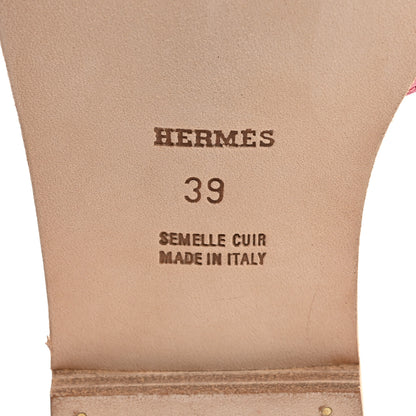 Hermes Box Calfskin Oran Sandals 39 Rose Petale 7 of 8