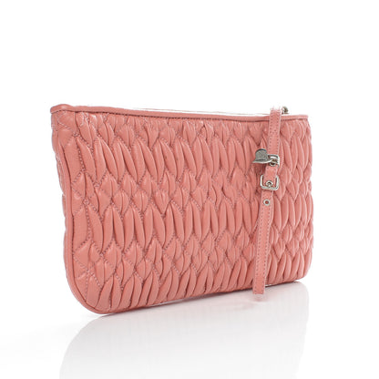 Miu Miu Nappa Matelasse Clutch Pink 3 of 7