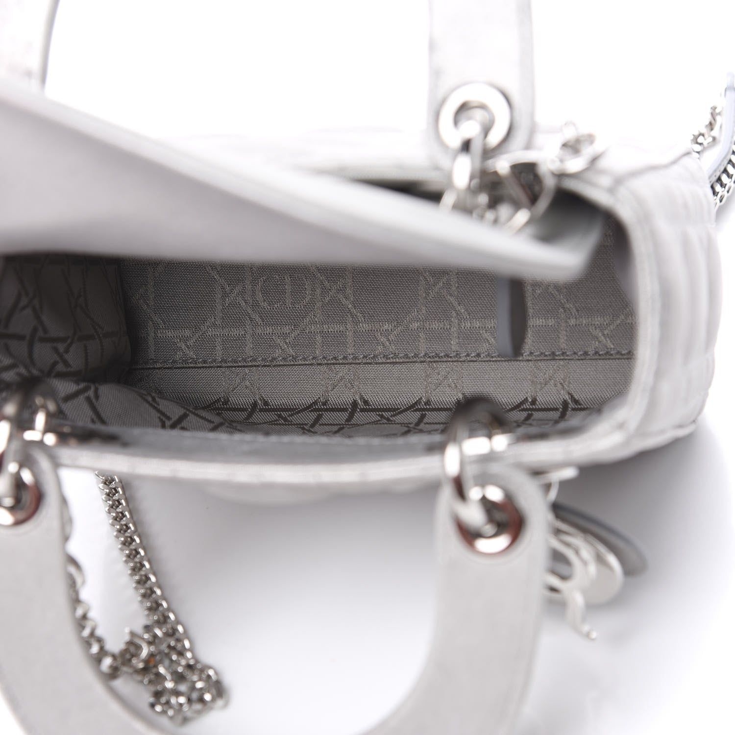Christian Dior Lambskin Cannage Mini Lady Dior Grey 6 of 12