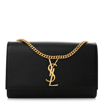 Saint Laurent Grain De Poudre Medium Classic Monogram Kate Satchel Black 1 of 12
