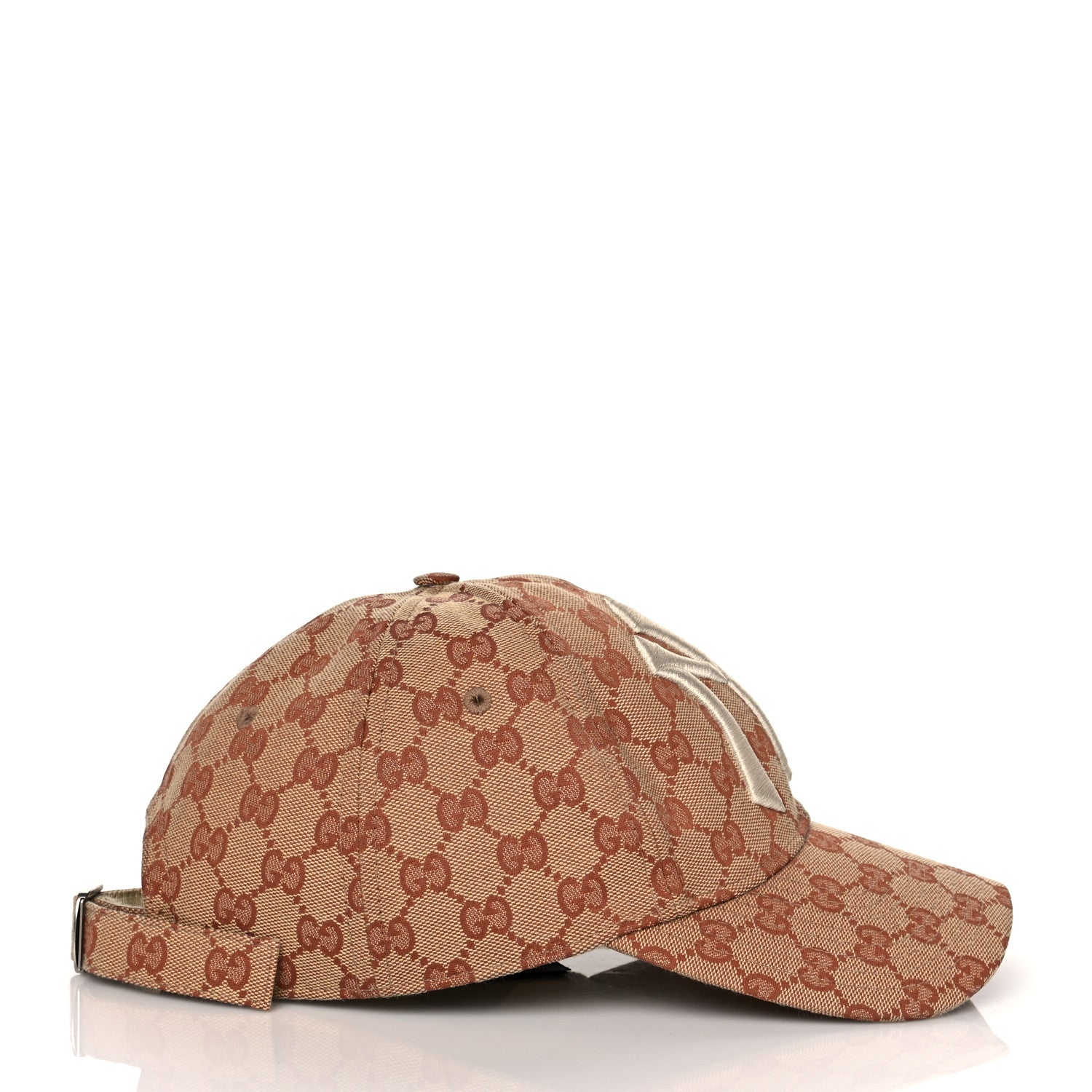 Gucci X MLB Monogram NY Yankees Baseball Hat 57-61 Beige Ruggine 4 of 9