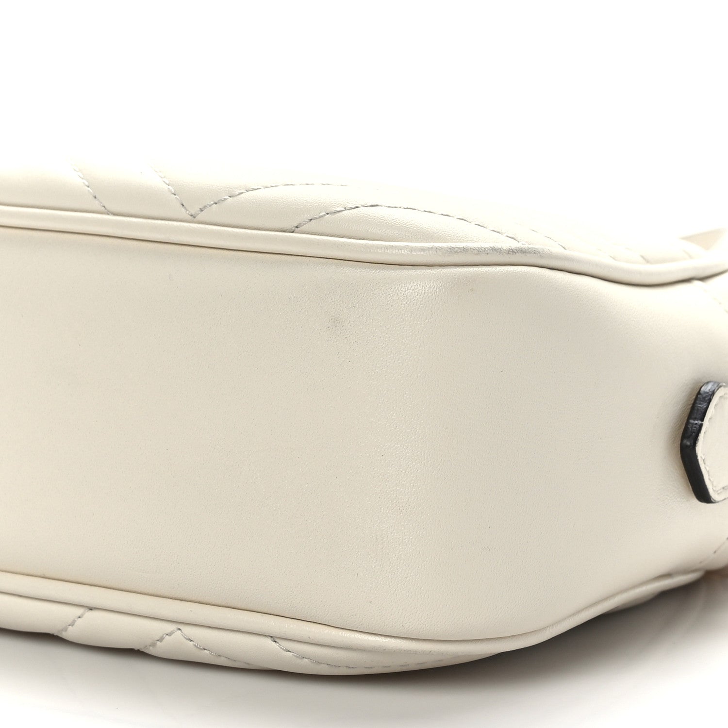 Gucci Calfskin Matelasse Small GG Marmont Chain Shoulder Bag White 10 of 11