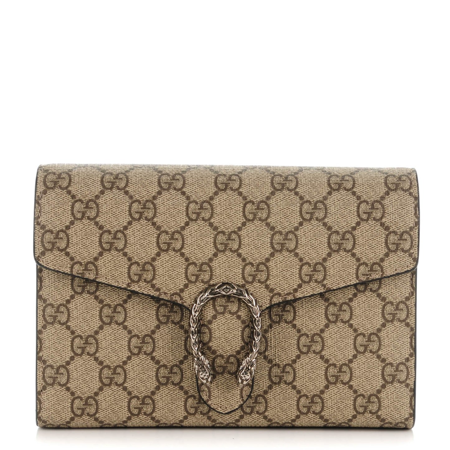 GG Supreme Monogram Mini Dionysus Chain Wallet Beige Black