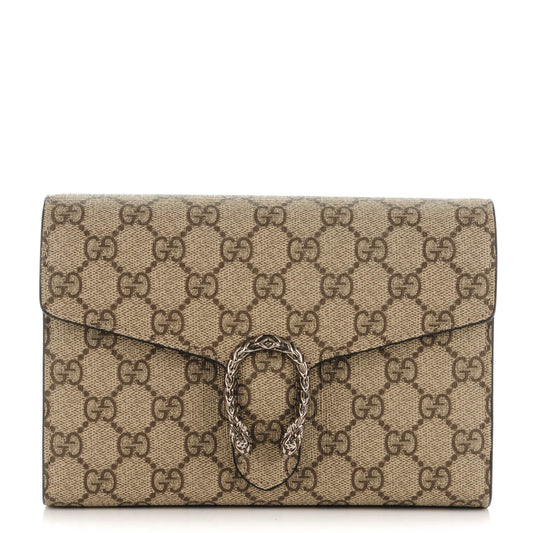 GG Supreme Monogram Mini Dionysus Chain Wallet Beige Black