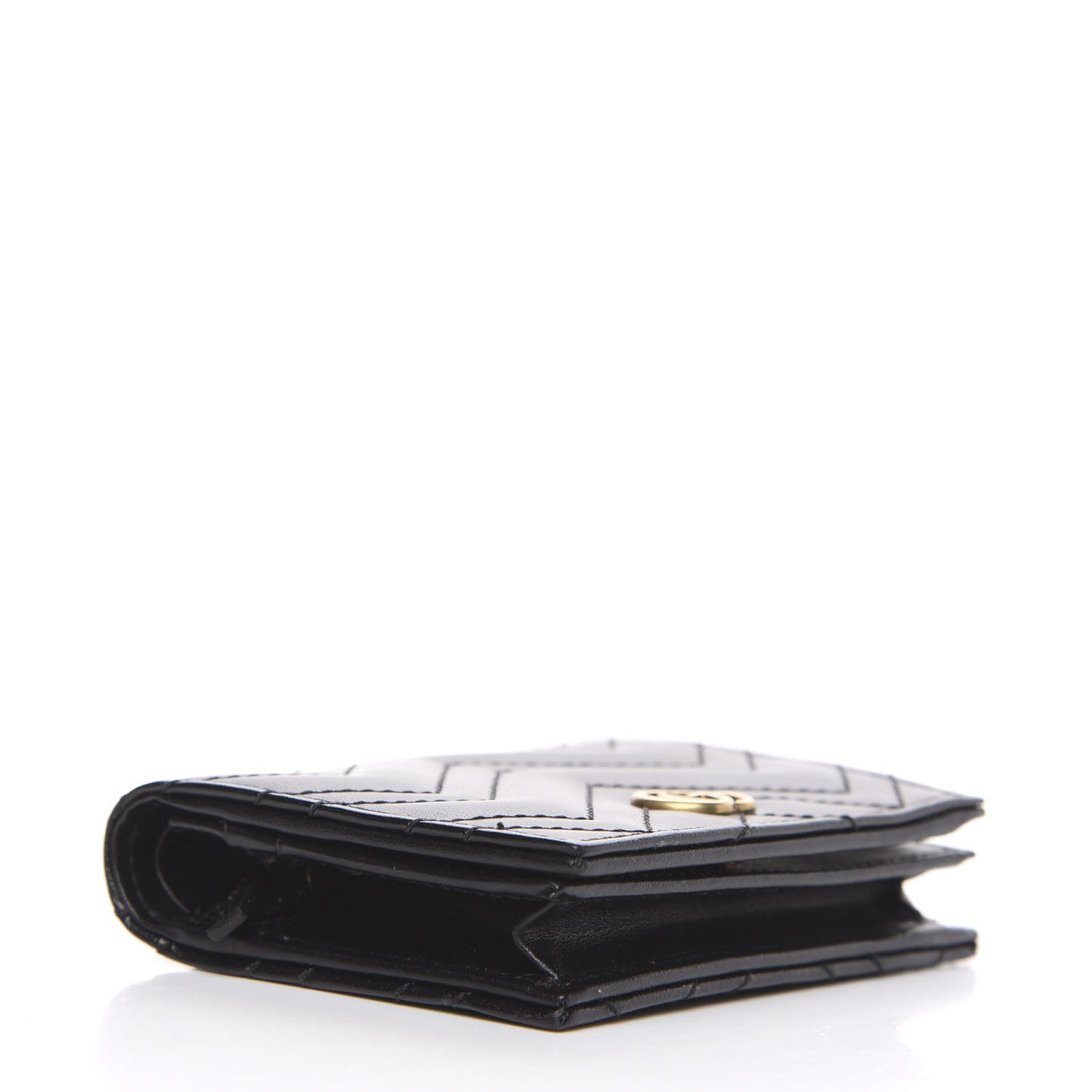 Calfskin Matelasse GG Marmont Card Case Wallet Black