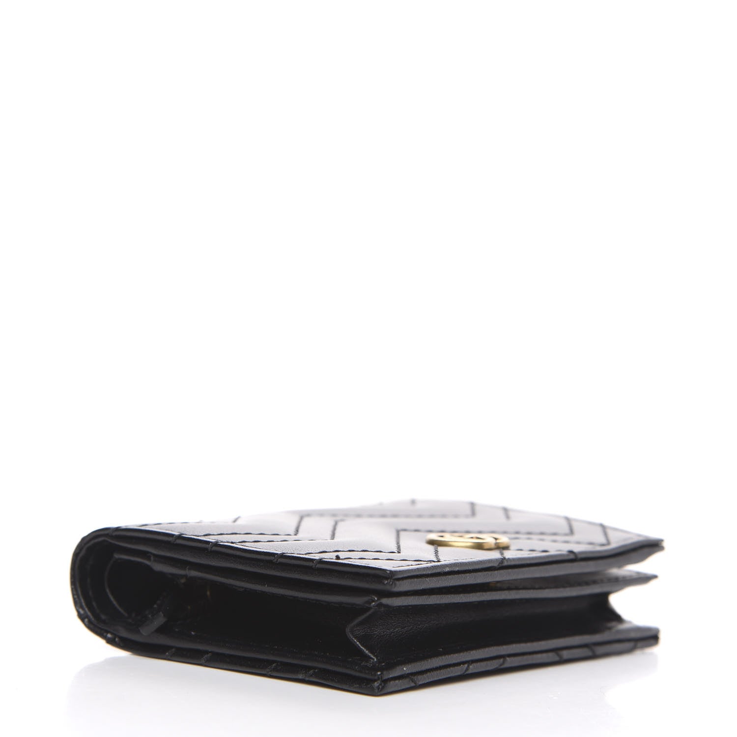 Gucci Calfskin Matelasse GG Marmont Card Case Wallet Black 3 of 6