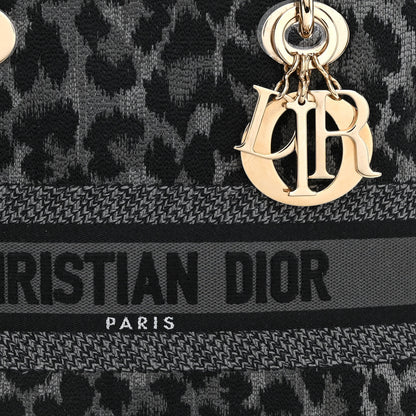 Christian Dior Canvas Mizza Embroidered Medium Lady D-Lite Gray 8 of 16