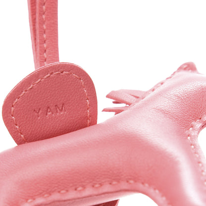 Hermes Milo Lambskin Grigri Rodeo Horse Bag Charm PM Rose Azalee 3 of 5