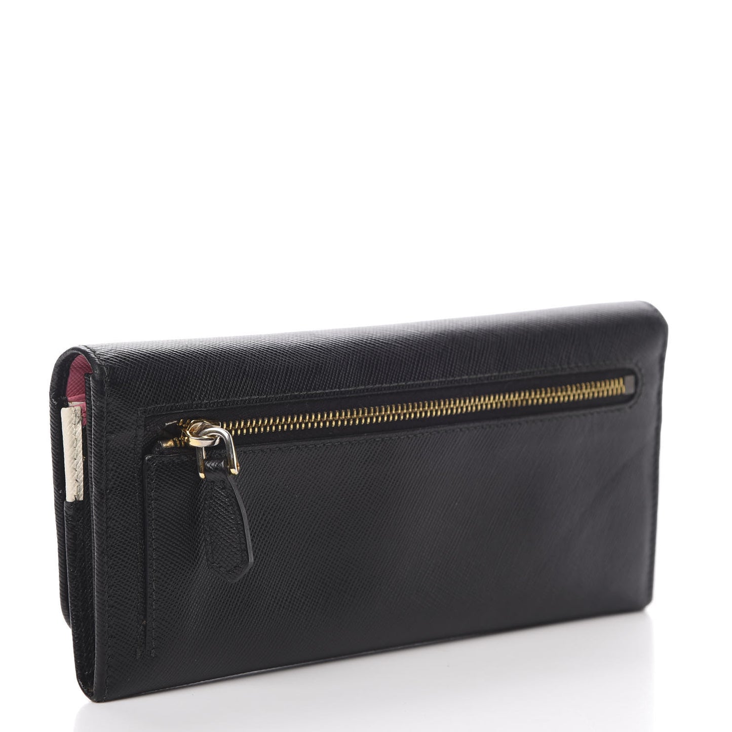 Saffiano Multicolor Continental Flap Wallet Black Geranio