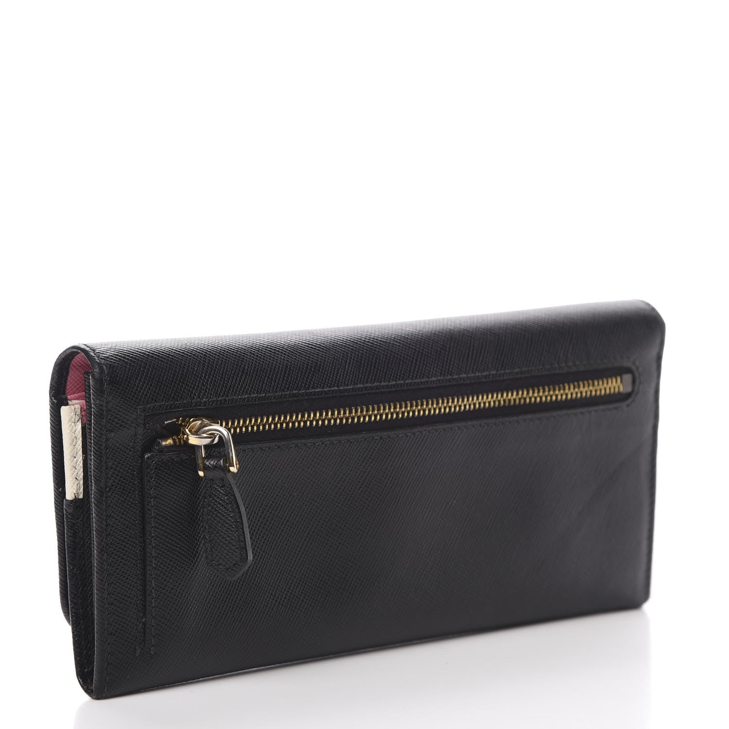 Prada Saffiano Multicolor Continental Flap Wallet Black Geranio 3 of 10